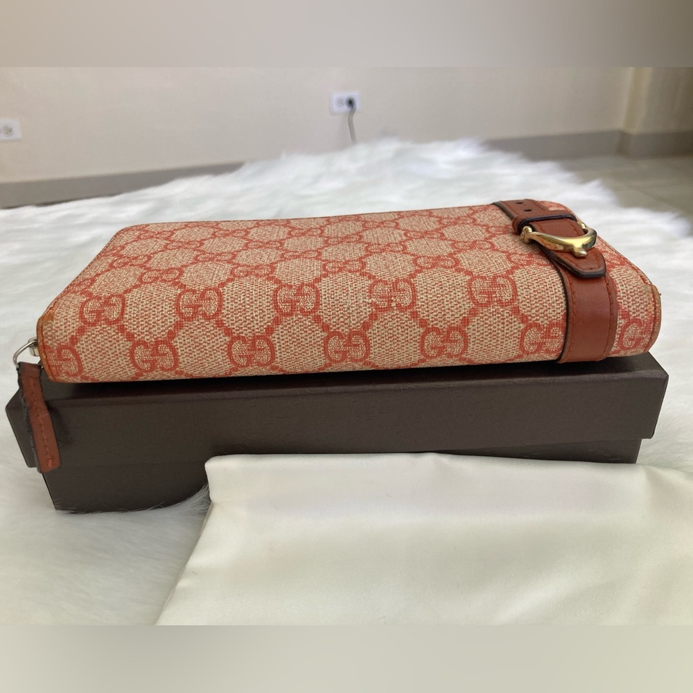 Authentic Gucci Reddish-Orange Zip Around Wallet - image 5